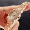 Shiny Elegant Double Halo Round full Diamond Dial and Strap Watch