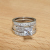 2ct Princess Cut White Sapphire 3pcs Bridal Set