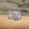 2ct Princess Cut White Sapphire 3pcs Bridal Set