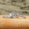 2ct Princess Cut White Sapphire 3pcs Bridal Set