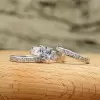2ct Princess Cut White Sapphire 3pcs Bridal Set