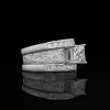 2ct Princess Cut White Sapphire 3pcs Bridal Set