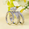 2ct Cushion Cut White Sapphire 3pcs Bridal Set