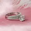 Handmade 1.5 Ct Round Cut Classic Sterling Silver Ring Set