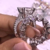 6ct Princess Cut White Sapphire 2pcs Bridal Set