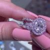 1.5ct Oval Cut White Sapphire 3pcs Bridal Set