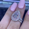 2ct Pear Cut Double Halo 2pcs Bridal Set