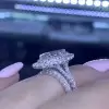 2ct Pear Cut Double Halo 2pcs Bridal Set