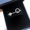0.8ct Round Cut Insert Halo 2pcs Bridal Set