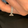 Handmade 3pcs Oval Cut 3.0CT Sterling Silver Ring Set