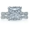 5.25ct Princess Cut Vintage Pave Setting 2pcs Bridal Set