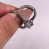 Beautiful Handcrafted Oval Cut 1.5Ct With 3D-Stone Band Wedding Ring Set
