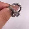 Beautiful Handcrafted Oval Cut 1.5Ct With 3D-Stone Band Wedding Ring Set