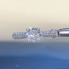 1.2ct Cushion Cut White Sapphire 2pcs Bridal Set