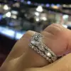 Handmade 3pcs 2.0Ct Round Cut Wedding Ring Set