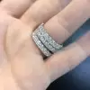 2ct Radiant Cut White Sapphire 3pcs Bridal Set