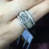 Handmade 2.0 CT Round Cut 3pcs Wedding Ring Set