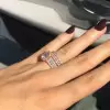 Handmade Rose Gold Halo Round Cut Engagement Ring