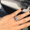 Handmade Rose Gold Halo Round Cut Engagement Ring