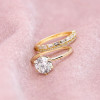 2ct Round Cut Under Halo 2pcs Bridal Set in Gold