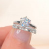 2ct Round Cut Under Halo 2pcs Bridal Set in Gold