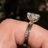 2ct Pear Cut White Sapphire 2pcs Bridal Set in Gold