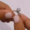 0.75CT Halo Pear Cut Sterling Silver Wedding Ring Set
