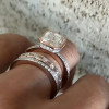 6ct Emerald Cut White Sapphire 3pcs Bridal Set in Rose Gold
