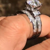 3ct Three-Stone Round Cut 2pcs Bridal Set