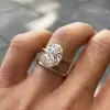 1.2ct Oval Cut White Sapphire 2pcs Bridal Set