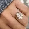 1.2ct Oval Cut White Sapphire 2pcs Bridal Set