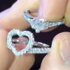 0.5ct Heart Cut White Sapphire 2pcs Bridal Set