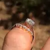 1.0 ct Round Cut Colorless Center Stone In Yellow Gold Ring Set