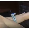 Handmade Oval Cut Sapphire Inspired Ring Set