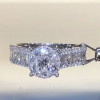 Round Cut White Sapphire 2pcs Bridal Set