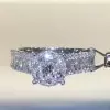 Round Cut White Sapphire 2pcs Bridal Set