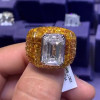 10ct Men's Invisible setting Emerald Cut Diamond Ring