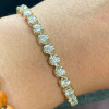 12ctw Round Cut White Sapphire Scalloped Butterfly Bracelet