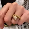 Flush Set Asymmetric Contemporary Cocktail Ring