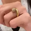 Flush Set Asymmetric Contemporary Cocktail Ring