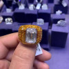 10ct Men's Invisible setting Emerald Cut Diamond Ring