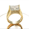 9ct Radiant Cut White Sapphire High Profile Engagement Ring