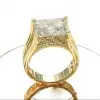 9ct Radiant Cut White Sapphire High Profile Engagement Ring