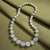 240ctw Round Cut White Sapphire Statement Necklace