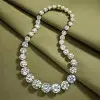 240ctw Round Cut White Sapphire Statement Necklace