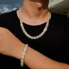 Clustered White Sapphire Unisex Halo Statement Necklace