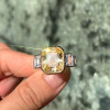 6.7ct Radiant Cut Yellow Sapphire Engagement Ring