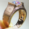 3.8ct Round Cut White Sapphire Men's Engagement Ring