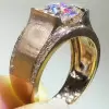 3.8ct Round Cut White Sapphire Men's Engagement Ring