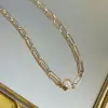 2ct Round Cut Bubble Pendant Paperclip Necklace
